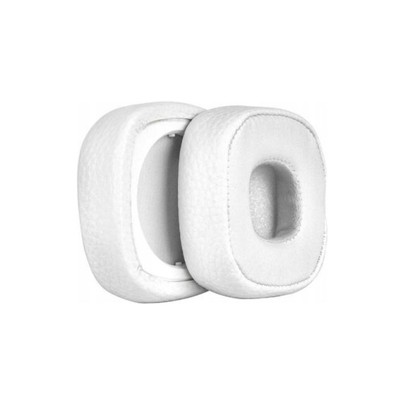 Coussinets de rechange pour Marshall Major IV, Mousse à mémoire + cuir PU, Blanches, 1 Paire