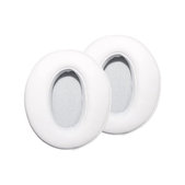 Coussinets de rechange pour Sennheiser HD300, 300BT, 4.50BTNC, Mousse à mémoire + cuir PU, Blanches, 1 Paire