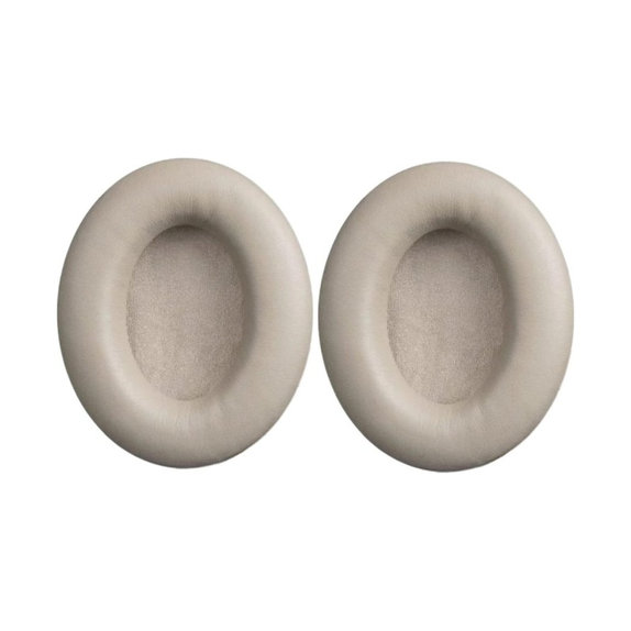 Coussinets de rechange pour Sony WH-1000XM3, Mousse à mémoire + cuir PU, Beiges, 1 Paire