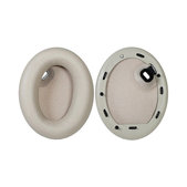 Coussinets de rechange pour Sony WH-1000XM4, Mousse à mémoire + cuir PU, Beiges, 1 Paire