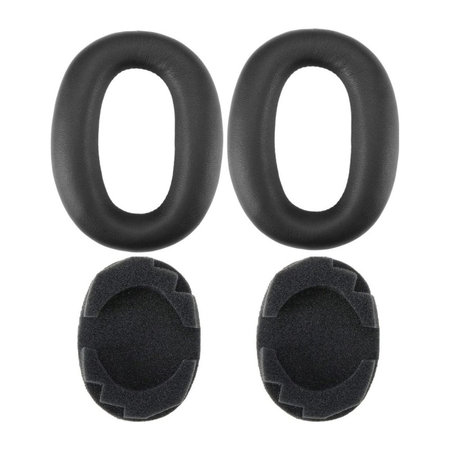 Coussinets de rechange pour Sony MDR-1000X, WH-1000XM2, Mousse à mémoire + cuir PU, Noires, 1 Paire