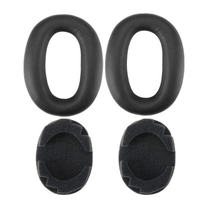 Coussinets de rechange pour Sony MDR-1000X, WH-1000XM2, Mousse à mémoire + cuir PU, Noires, 1 Paire