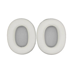 Coussinets de rechange pour Sony WH-ULT900N, Mousse à mémoire + cuir PU, Blanches, 1 Paire