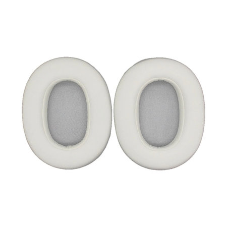 Coussinets de rechange pour Sony WH-ULT900N, Mousse à mémoire + cuir PU, Blanches, 1 Paire