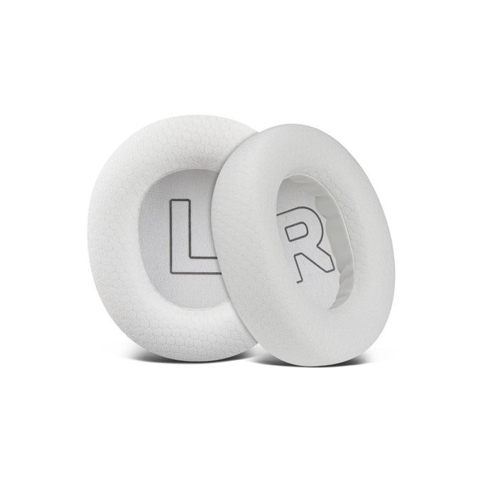 Coussinets de rechange pour SteelSeries Nova Pro Wireless, Mousse à mémoire + Textile, Blanches, 1 Paire