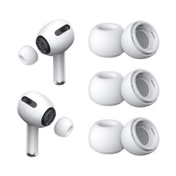 Embouts en silicone de rechange pour Apple AirPods 3 Pro, lot de 3 (L, M, S), Blanc