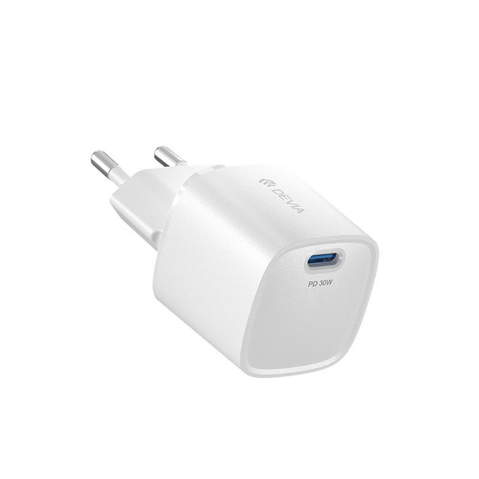 Adaptateur de charge Mini USB-C, PD 30W, blanc, Devia