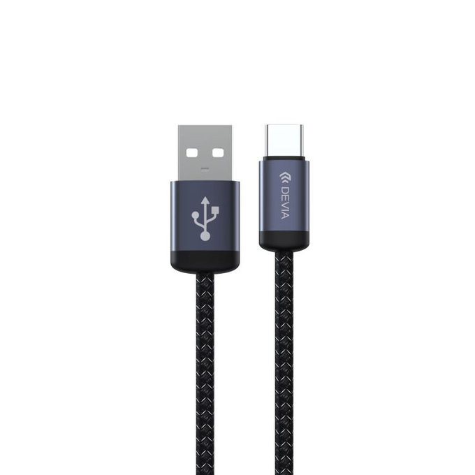 Câble USB / USB-C Gracious, 2.1A, 2m, noir, Devia