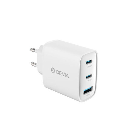 Adaptateur de charge Extreme Speed, 2x USB-C + USB-A, PD 65W, blanc, Devia