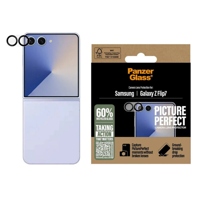 Protection d’objectif photo PicturePerfect pour Samsung Z Flip7, Noir, PanzerGlass