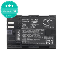 Batterie pour Canon EOS 60D, 5D Mk II, 7D, 1800mAh, Li-Ion, 7.4V, LP-E6, HQ