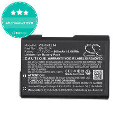 Batterie pour Nikon D3100 DSLR, 900mAh, Li-Ion, 7.4V, EN-EL14, HQ