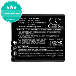 Batterie pour Panasonic Lumix DMC-FX01, 1150mAh, Li-Ion, 3.7V, CGA-S005, HQ