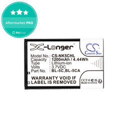 Batterie pour Nokia 1208, 1110, 2310, 1200mAh, Li-ion, 3.7V, BL-5C, HQ