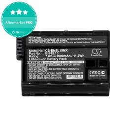 Batterie pour Nikon Coolpix D7000, 1600mAh, Li-Ion, 7V, EN-EL15, HQ