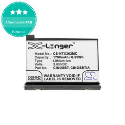 Batterie pour Insta360 One X2, 1700mAh, Li-Ion, 3.85V, CINOSBT, HQ