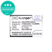 Batterie pour Panasonic KX-PRX110, 120, 150, 1750mAh, Li-Ion, 3.7V, KX-PRA10, HQ