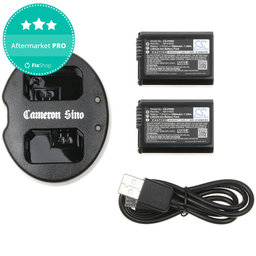 2 batteries avec chargeur pourSony NEX-5, Alpha 7, NEX-7, 1030mAh, Li-Ion, 7.4V, NP-FW50, HQ