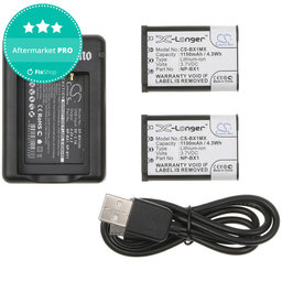 2 batteries avec chargeur pourSony Cyber-shot DSC-RX100, Cyber-shot DSC-WX300B, 1150mAh, Li-Ion, 7.4V, NP-BX1, HQ