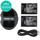 2 batteries avec chargeur pourCanon EOS 5D Mark II, EOS 7D, 2000mAh, Li-Ion, 7.4V, LP-E6, HQ