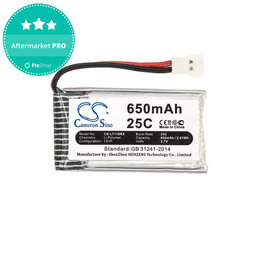 Batterie pour Hubsan X4 H107, 650mAh, Li-Pol, 3.7V, H107C-A24, HQ