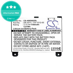 Batterie pour Amazon Kindle 2, 1100mAh, Li-Ion, 3.7V, DR-A011, HQ