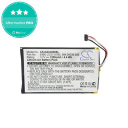 Batterie pour Navigon 40 Easy, Plus, Premium, 1200mAh, Li-Pol, 3.7V, 8390-ZC01-0780, HQ
