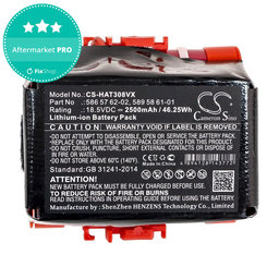Batterie pour Gardena R40, R50, R70, R80, Husqvarna Automower 305, 2500mAh, Li-Ion, 18.5V, 586 57 62-02, HQ