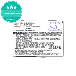 Batterie pour Siemens M8, A31, CS66, SS66, 600mAh, Li-Ion, 3.7V, EBA-660, HQ