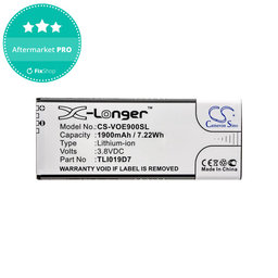 Batterie pour Alcatel 1 Dual Sim, TCL 5033, Vodafone VFD, Telstra, 1900mAh, Li-Ion, 3.8V, TLI019D7, HQ