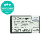 Batterie pour CAT B100, 1200mAh, Li-Ion, 3.7V, CB-115, HQ