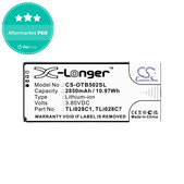 Batterie pour Alcatel 1b 2020, Alcatel Ot-5002a, 2850mAh, Li-Ion, 3.85V, TLI028C1, HQ