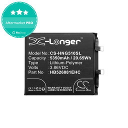 Batterie pour Honor Magic 5 Pro, 5350mAh, Li-Pol, 3.86V, HB526881EHC, HQ