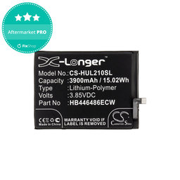 Batterie pour Huawei P Smart Pro 2019, 3900mAh, Li-Pol, 3.85V, HB446486ECW, HQ