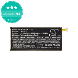 Batterie pour LG L713dl, LG LG-Q710al, LG Lm-L713dl, 3300mAh, Li-Pol, 3.85V, BL-T37, HQ