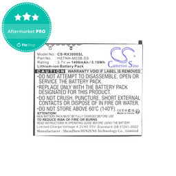 Batterie pour HP Compaq iPAQ rx3000, rx3115, rx3700, hx2110, hx2790, 1400mAh, Li-Ion, 3.7V, HSTNH-M03B-SS, HQ