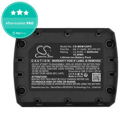 Batterie pour Milwaukee M12 Redlithium XC 4.0, 6000mAh, Li-Ion, 12V, M12 B3 XC, M12 B4 XC, HQ