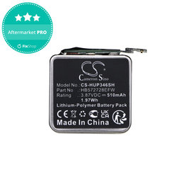 Batterie pour Huawei Watch GT3 Pro 46mm, 510mAh, Li-Pol, 3.87V, HB572728EFW, HQ
