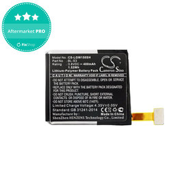 Batterie pour LG W150, LG Watch Urbane, 400mAh, Li-Pol, 3.8V, BL-S3, HQ