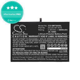 Batterie pour Samsung Galaxy Tab A7, 6800mAh, Li-Pol, 3.85V, SCUD-WT-N19, HQ