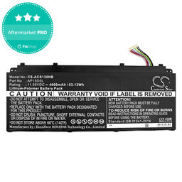 Batterie pour Acer Aspire S13, Chromebook R13, 4600mAh, Li-Pol, 11.55V, AP15O3K, HQ