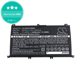 Batterie pour Dell Inspirion 15, 6400mAh, Li-Pol, 11.4V, 357F9, HQ