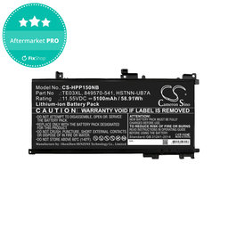 Batterie pour HP Omen 15, Pavilion 15, WASD 15, 5100mAh, Li-Ion, 11.55V, TE03XL, HQ
