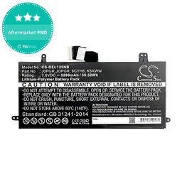 Batterie pour Dell Latitude 5290, Latitude 12 5285, 5200mAh, Li-Pol, 7.6V, J0PGR, HQ