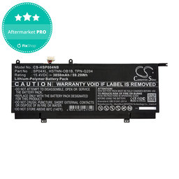 Batterie pour HP Spectre X360 13, 3850mAh, Li-Pol, 15.4V, HSTNN-OB1B, HQ