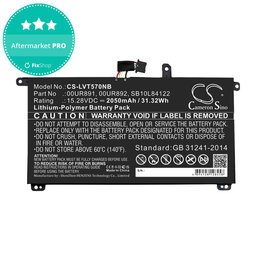 Batterie pour Lenovo ThinkPad P51s, P52s, T570, T580, 2050mAh, Li-Pol, 15.28V, 00UR891, HQ