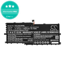 Batterie pour Lenovo ThinkPad X1 Yoga 2018, 3500mAh, Li-Pol, 15.36V, L17C4P71, HQ