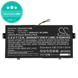 Batterie pour Acer SF713-51, 2600mAh, Li-Pol, 15.4V, SQU-1605, HQ