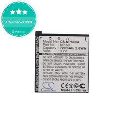 Batterie pour Casio Exilim Zoom EX-Z19, EX-Z85, EX-Z9, 720mAh, Li-Ion, 3.7V, NP-60, HQ