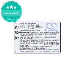 Batterie pour Agfa, Aosta, Avant, Benq, Minolta, Olympus, Polaroid, 600mAh, Li-Ion, 3.7V, Li-80B, HQ